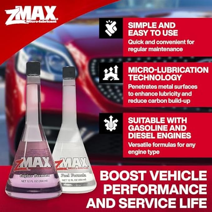 zMAX 58-011 - ENGINE & FUEL FORMULA KIT - EASY TO USE - REDUCES CARBON BUILD-UP & LUBRICATES METAL EXTENDING LIFE OF CAR OR TRUCK - RUNS EFFICIENTLY, IMPROVING GAS OR DIESEL MILEAGE - 12 OZ - 2 PACK - Image 3
